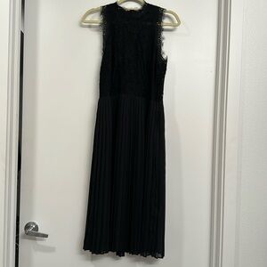 Black lace midi dress